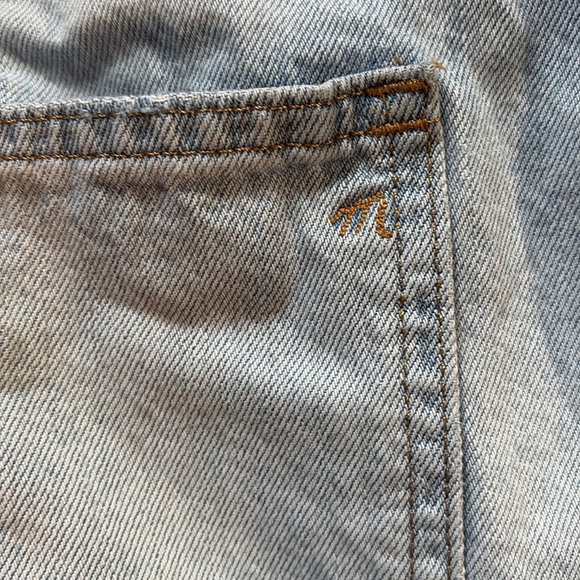 Madewell Blue denim Mini Skirt Casual Denim - size 32- rigid denim a-line - Picture 5 of 6